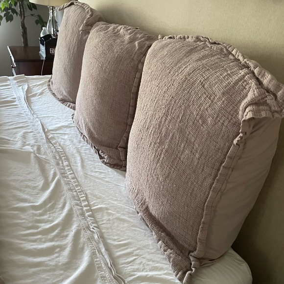 Pottery Barn European Flax Linen Waffle Duvet Cover - Picture 3 of 8